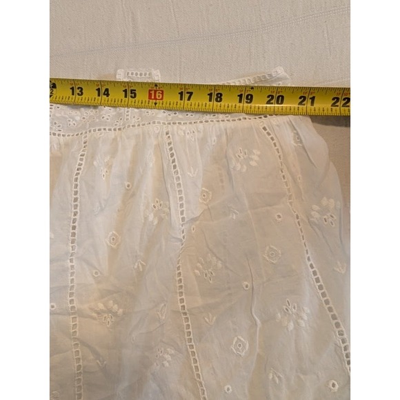 Unsubscribed White Eyelet Top Sleeveless Blouse Summer Tank XL 100%‎ Cotton - Picture 4 of 6